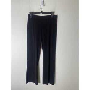 Clara Black Pull On Slacks with Slits at front ankles Fits a sz M